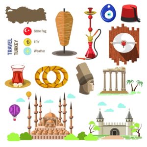 Turkey culture and traditional symbols.